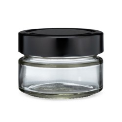 150ml Clear Glass Jar With Black Cap 150ml Clear Glass Jar With Black Cap