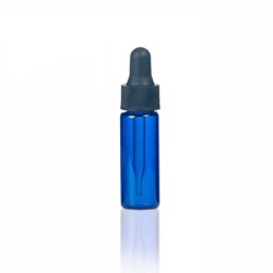1 Dram Blue Glass Vial With Dropper