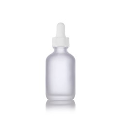 1 Oz Frosted Glass Bottle With White Dropper