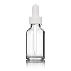 1 Oz Clear Glass Bottle With White Dropper