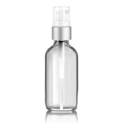 2 Oz Clear Glass Bottle With Silver Treatment Pump