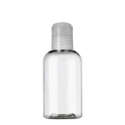 2 Oz Clear PET Boston Bottle With Natural Disc Top