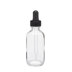 2 Oz Clear Glass Bottle With Black Dropper