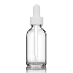 2 Oz Clear Glass Bottle With White Dropper