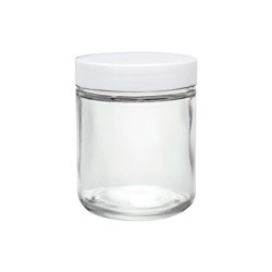 4 Oz Clear Glass Jar With White Cap 4 Oz Clear Glass Jar With White Cap