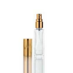 10 ml Square Glass Perfume Bottle With Gold Sprayer