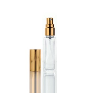 10 ml Square Glass Perfume Bottle With Gold Sprayer