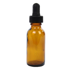 1 Oz Amber Glass Bottle with Black dropper