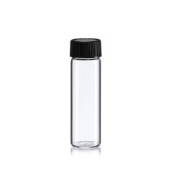 4 Drams Clear Glass Bottle With Black Cap