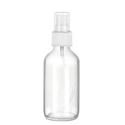 4 Oz Clear Glass Bottle With white Sprayer