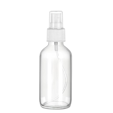 4 Oz Clear Glass Bottle With white Sprayer