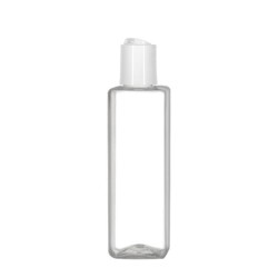 4 Oz Square PET Bottle With White Disc Top