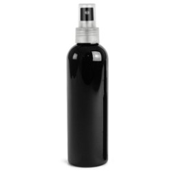 8 Oz Black Bottle With Natural Black Sprayer