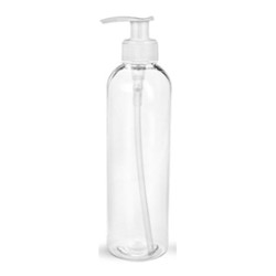 8 Oz Clear Pet Bottle With White Pump