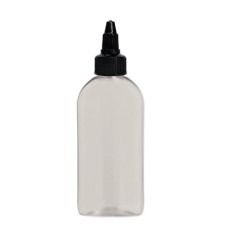 5 oz Natural Plastic Bottle With Black Twist Cap