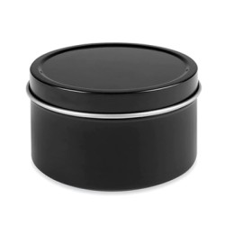 8 Oz Black Metal Tin Jar With Slip On Top