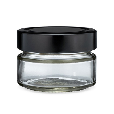 150ml Clear Glass Jar With Black Cap