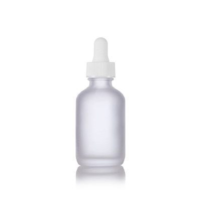 1 Oz Frosted Glass Bottle With White Dropper