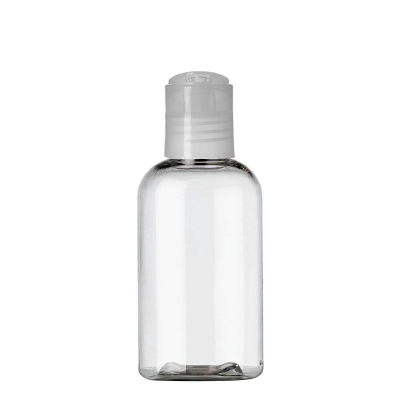 2 Oz Clear PET Boston Bottle With Natural Disc Top