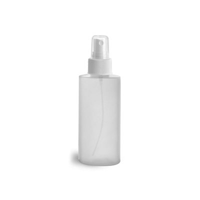 2 oz Natural Cylinder Bottle White Sprayers