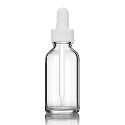 2 Oz Clear Glass Bottle With White Dropper