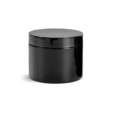 4 Oz Double Wall Jar Black With Cap