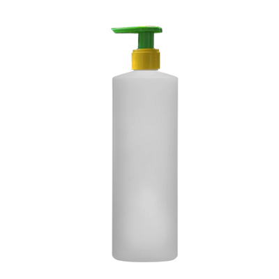 500 ml Natural Cylinder Bottle With Green Yellow Pump